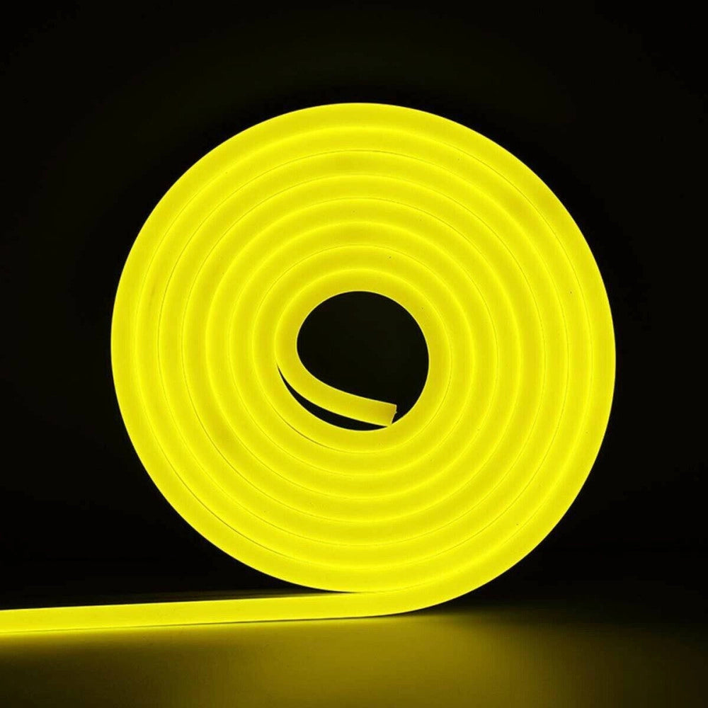 Trade Shop - Strip Led Fluorescente Effetto Tubo Neon Colorato Impermeabile In Silicone Dc12v - -giallo      -
