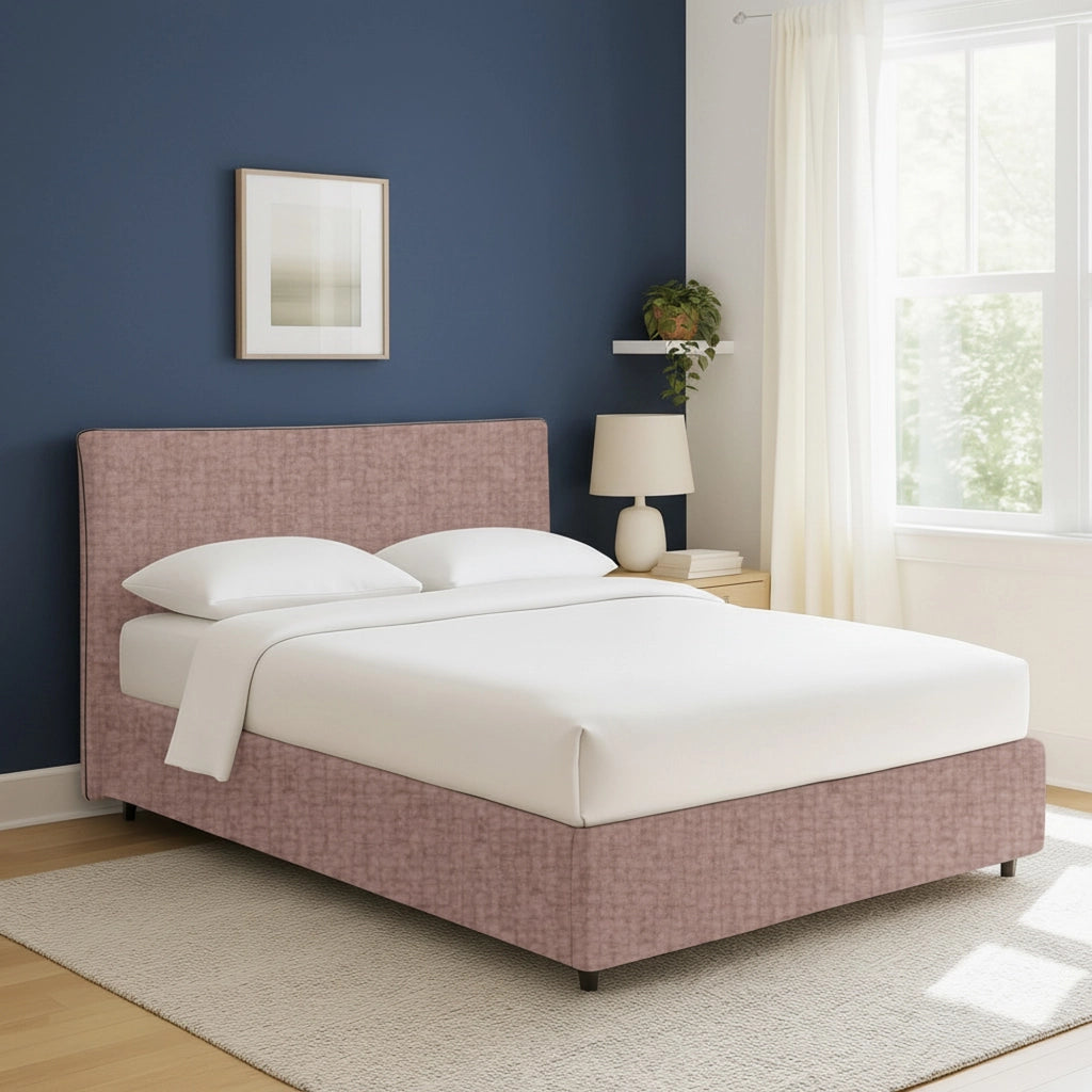 Louth, Letto Singolo Sfoderabile Made in Italy, Rosa Antico