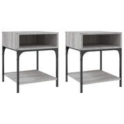 Set di 2 Comodini | Armadio da Notte | Mobiletto da notte Grigio Sonoma 40x41x50 cm in Legno Multistrato