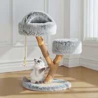 Fudajo Albero tiragraffi con design a rami 80 cm con peluche e legno di pero