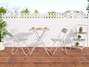 Set bistrot da esterno pieghevole 3 pezzi; 2 sedie e tavolo; beige