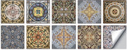 Set di 10 adesivi per piastrelle autoadesivi 20 x 20 cm decorazione per piastrelle adesivi per parete per casa, bagno, impermeabili in PVC, cucina, decorazione per parete oleoresistente, adatto per soggiorno, cucina, bagno.