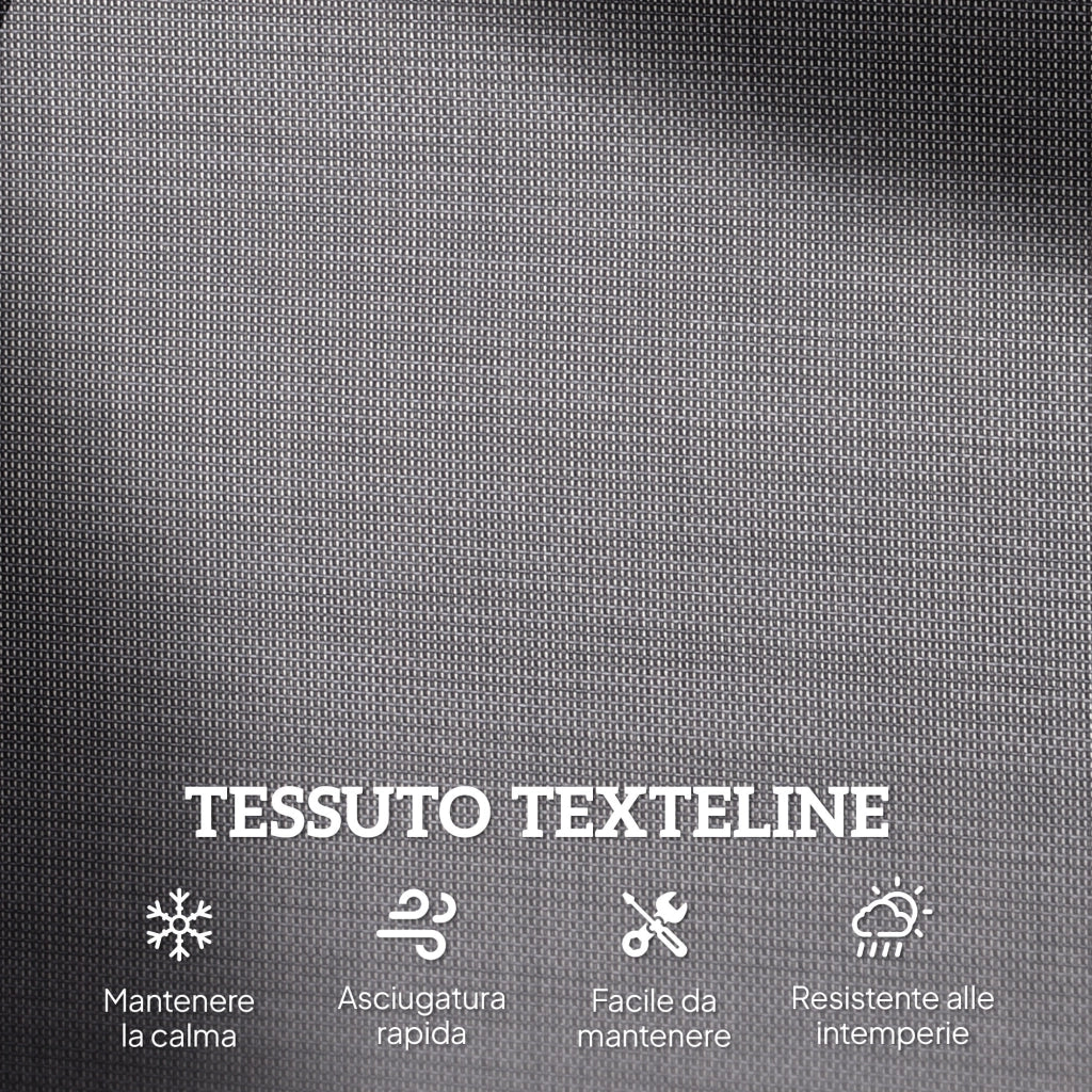 Panchina a Dondolo 2 Posti da Giardino 120x70x85 cm in Metallo e Tessuto a Rete Grigio