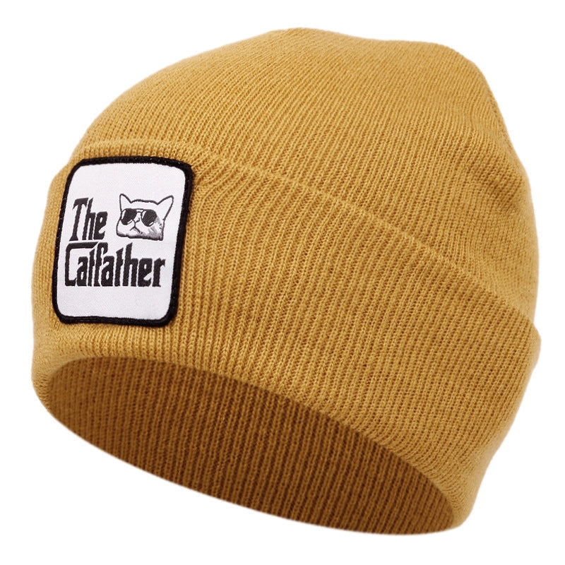 Cappelli invernali caldi in maglia di Elvis Presley, modello Bean, colore giallo.