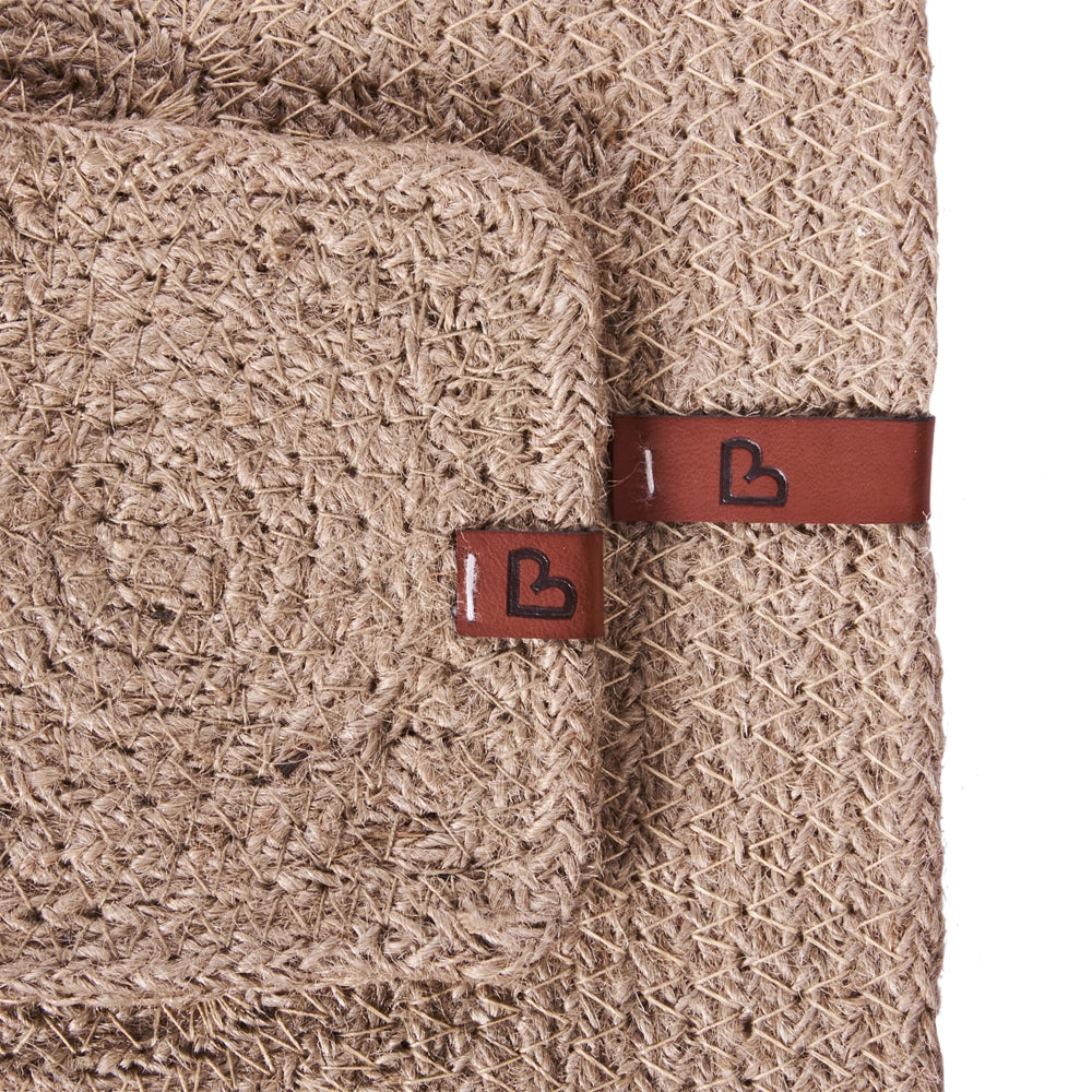 Set di 12 tovagliette e sottobicchieri rettangolari in iuta naturale fatti a mano 30 x 40/10 x 10 cm in stile boho