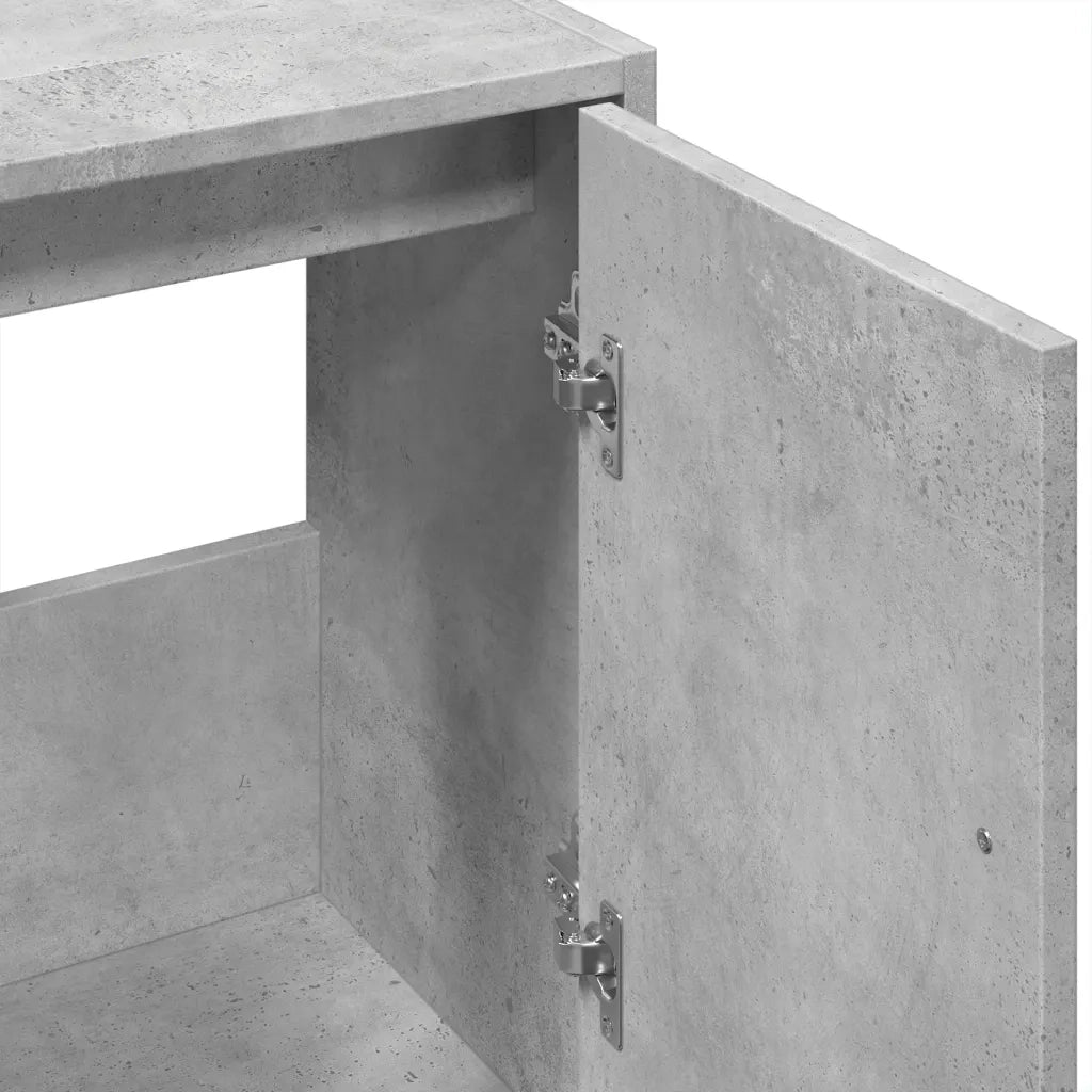 Mobile Lavabo-Armadietto da bagno Grigio Cemento 63x29x55 cm in Legno Multistrato 679148
