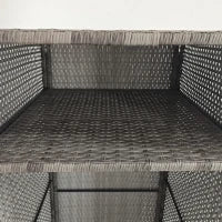 Armadio da Giardino in Rattan PE con 2 Vani, 60x63x120cm, Grigio