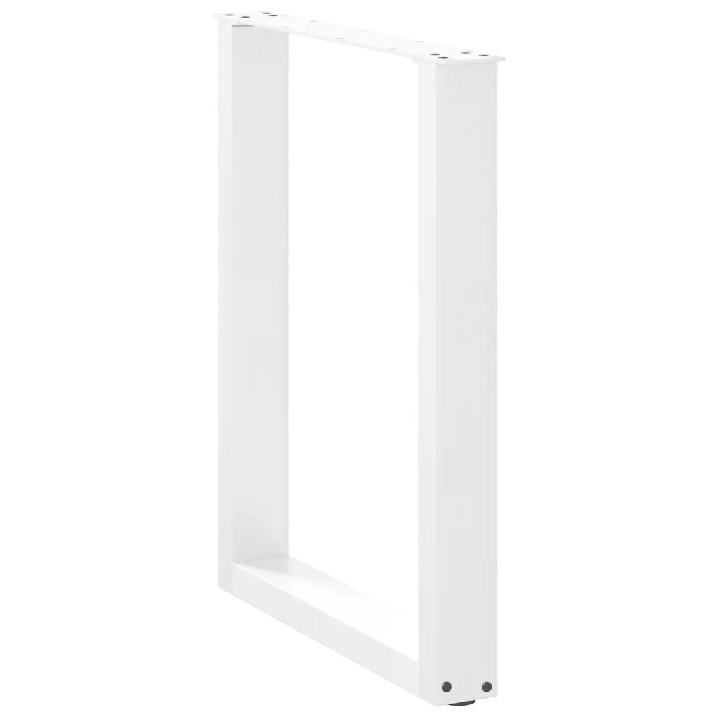 Gambe per tavolo da pranzo a forma di U 3 pz bianche 70x(72-73) cm in acciaio