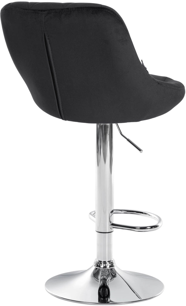 Sgabello da bar Lazio Velvet nero,cromo