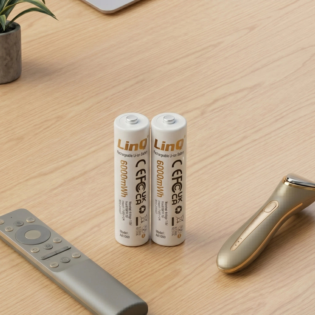 2x Batterie AA Litio 1.5V 6000mWh Ricaricabili USB-C Bianco LinQ