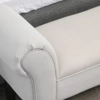Panca Fondo Letto con Braccioli Arrotolati, Panca Imbottita per Camera da Letto, Grigio, 102x36x51cm