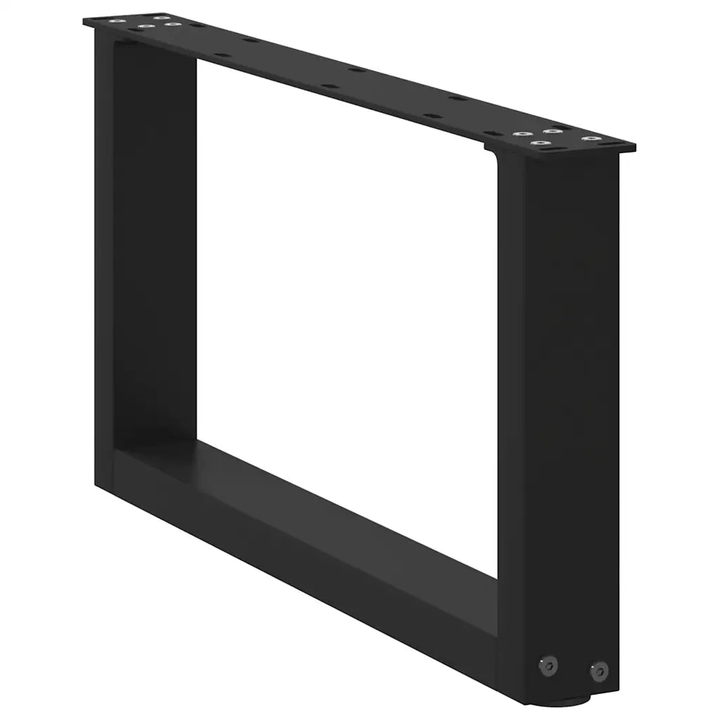 Gambe per Tavolino da Caffè a Forma di U 2 pz Nere 60x(30-31) cm Acciaio 4013140