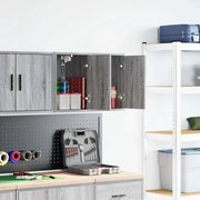 Pensili per Garage 2 pz Grigio Sonoma in Legno Multistrato 860618
