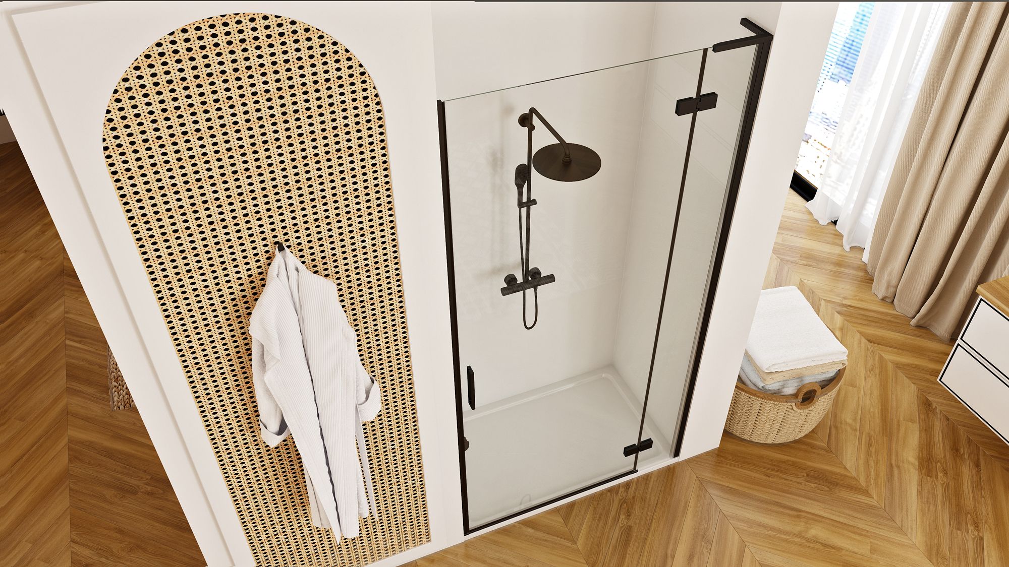 Porta Doccia Rea Hugo 90 Black