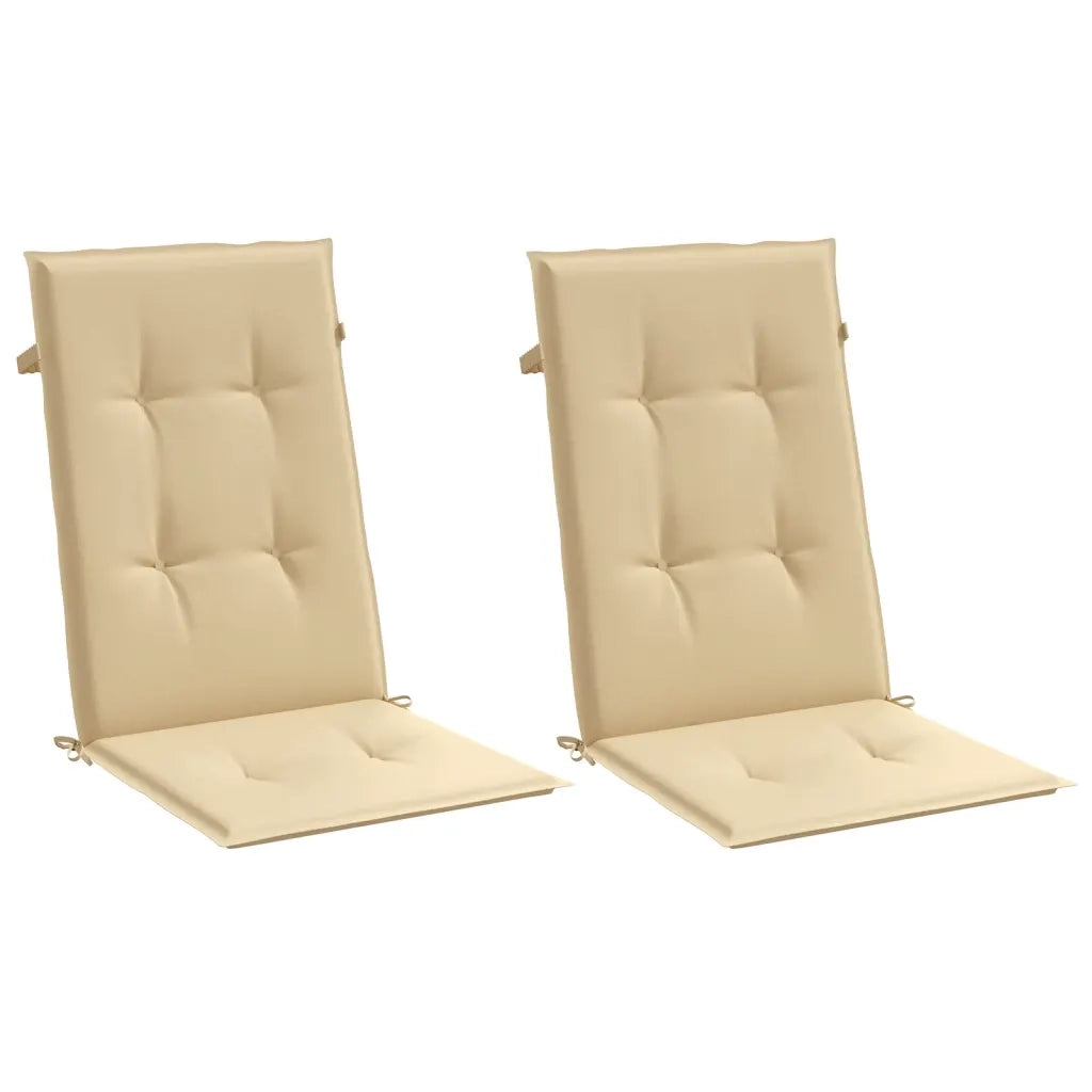 Cuscini Sedia Schiena Alta 2 Beige MÃ©lange 120x50x4 Tessuto