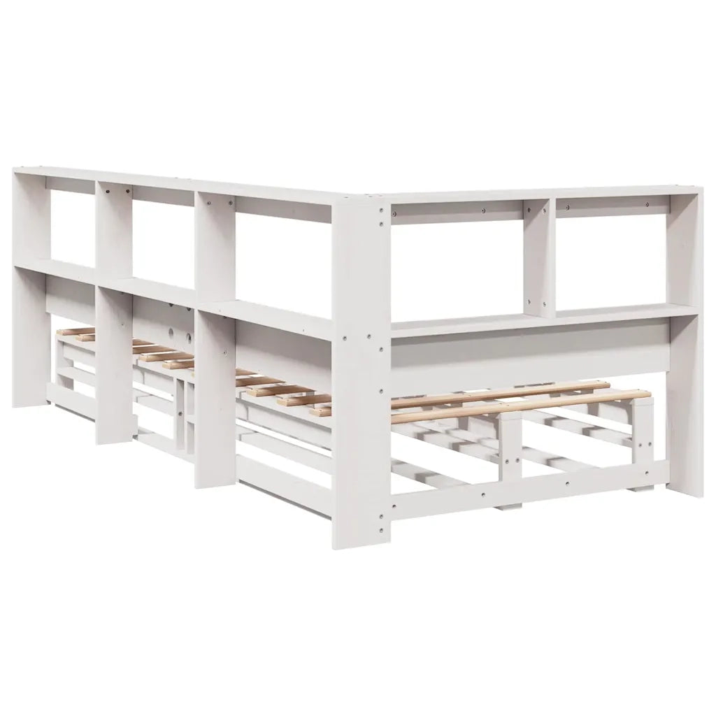Letto con Libreria senza Materasso-Struttura Letto con contenitore 75x190 cm in Legno Pino 914031