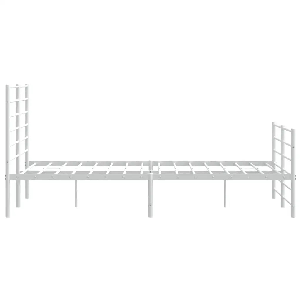 Giroletto con Testiera e Pediera Metallo Bianco 120x190 cm 352383