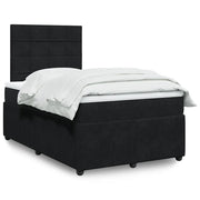 vidaXL Giroletto a Molle con Materasso Nero 120x190 cm in Velluto