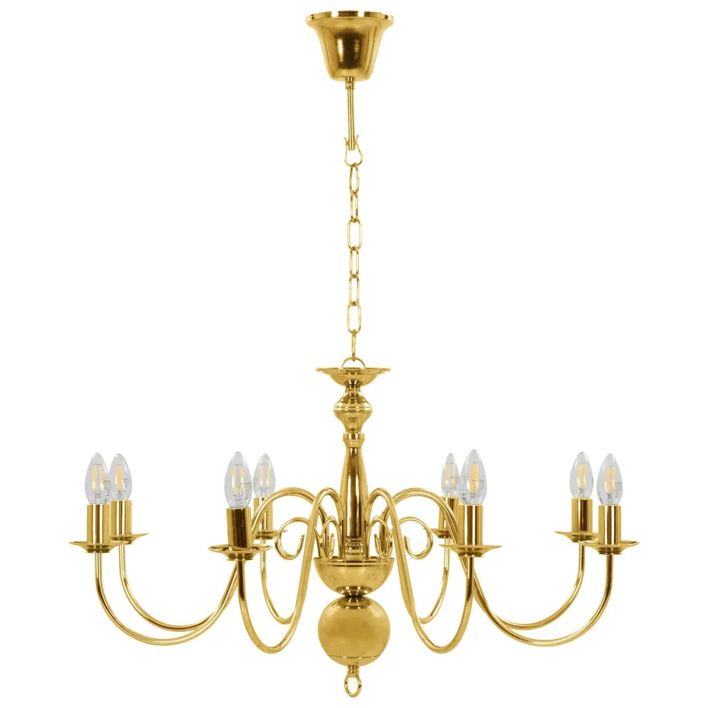 Lampadario Oro con 8 Lampadine E14 CFW7223412