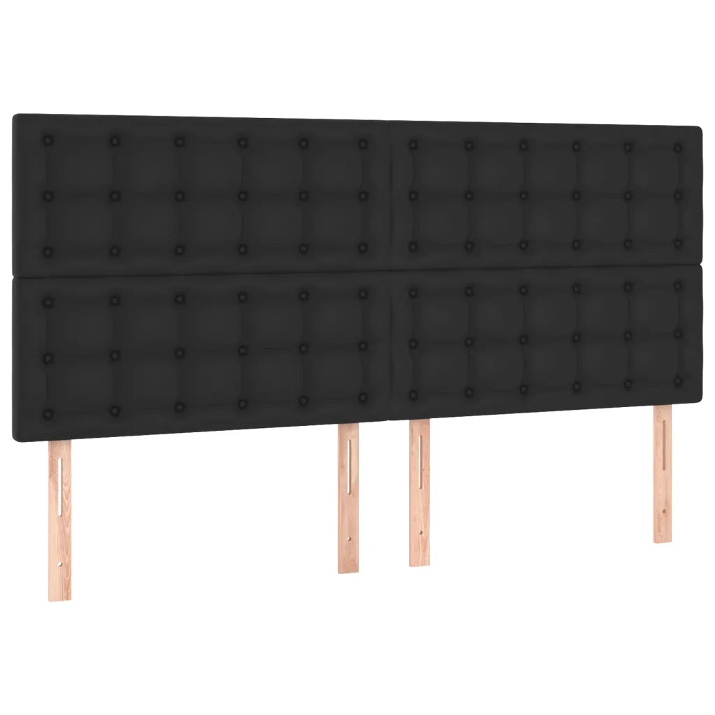 Giroletto con Testiera Nero 180x200 cm in Similpelle