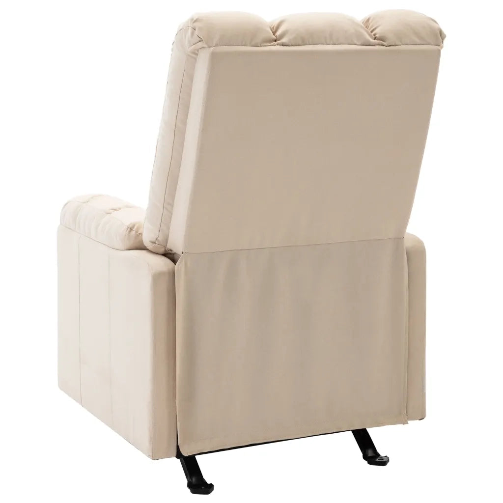 Poltrona Massaggiante | Sedia Relax Reclinabile Crema in Tessuto