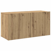 Mobile TV a Parete | Armadietto TV | Mobile Porta TV Rovere Artigianale 80x30x41 cm