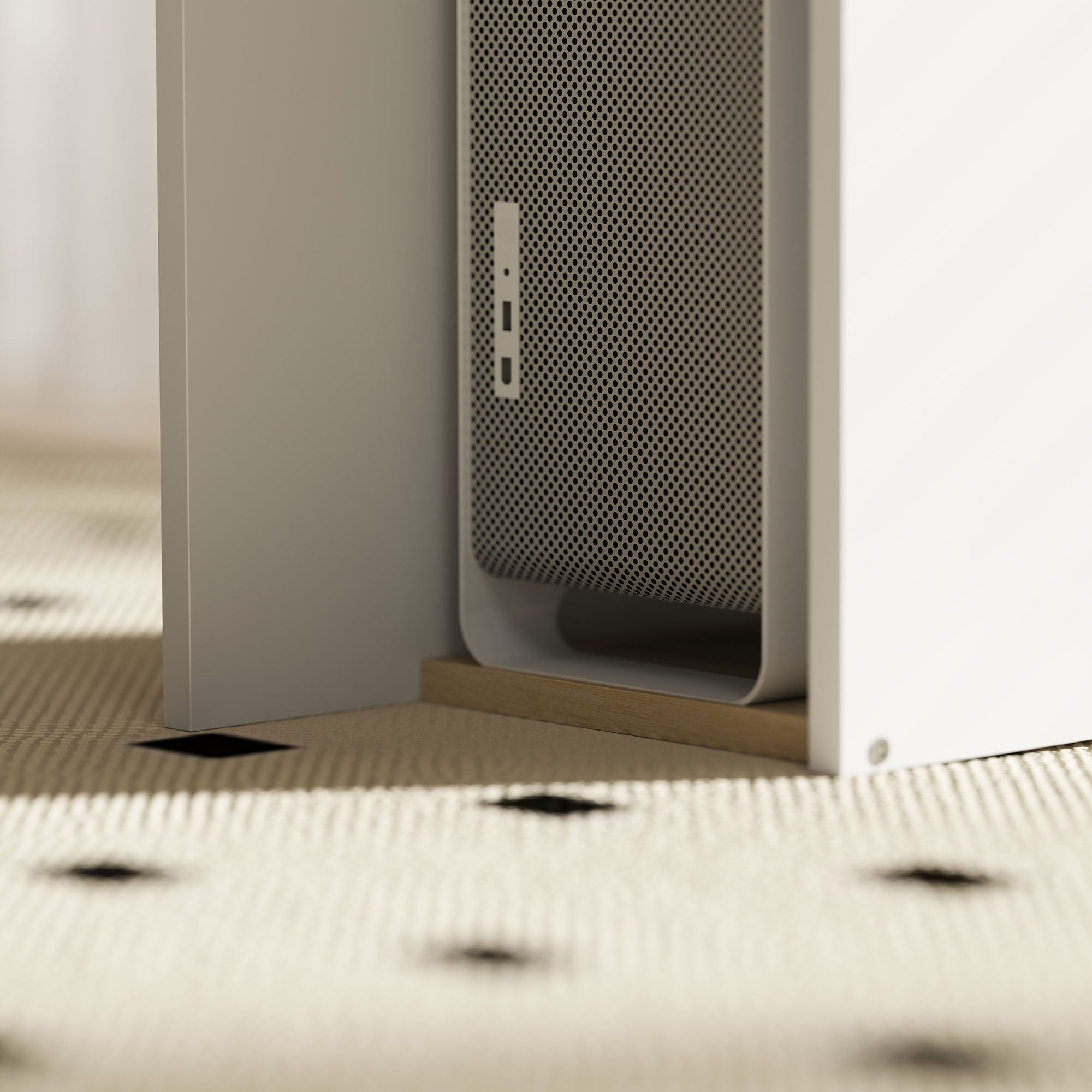 Scrivania per Computer Moderna 113x45x138.5 cm con Libreria e Porta CPU Rovere