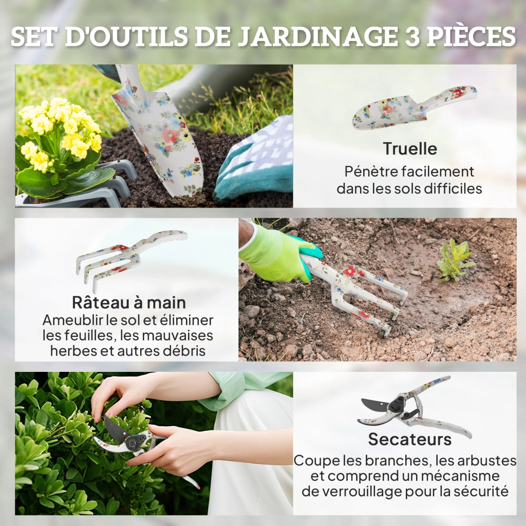 Set Giardinaggio 3 Pezzi ¨C Zephmum ¨C Alluminio con Sfalciatore, Pala e Rastrello