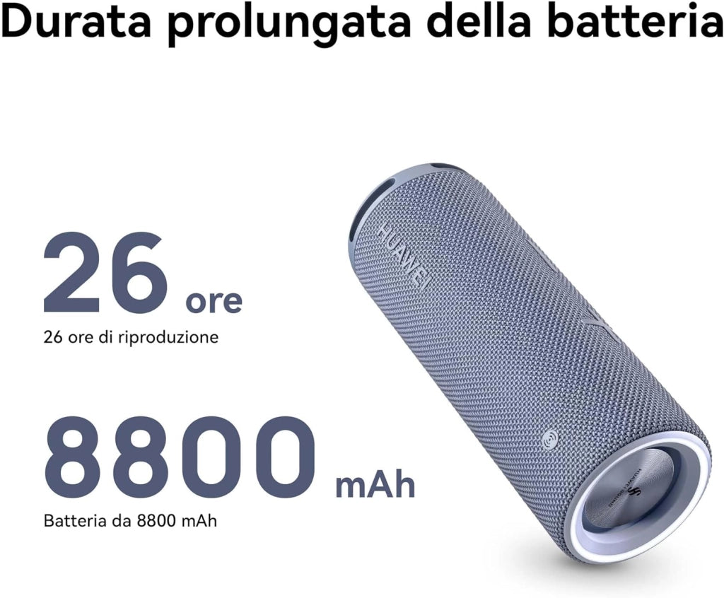 HUAWEI Sound Joy 2, Altoparlante portatile Bluetooth, Sistema SOUND a quattro unità, 26 ore di riproduzione, Resistente a polvere e acqua IP67, Funzione Scuoti per lo stereo