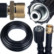Tubo Alta Pressione 15m di Ricambio compatibile con Idropulitrice Kärcher Kranzle – Nylon, PVC, 200 Bar, M22-M22, 60°C
