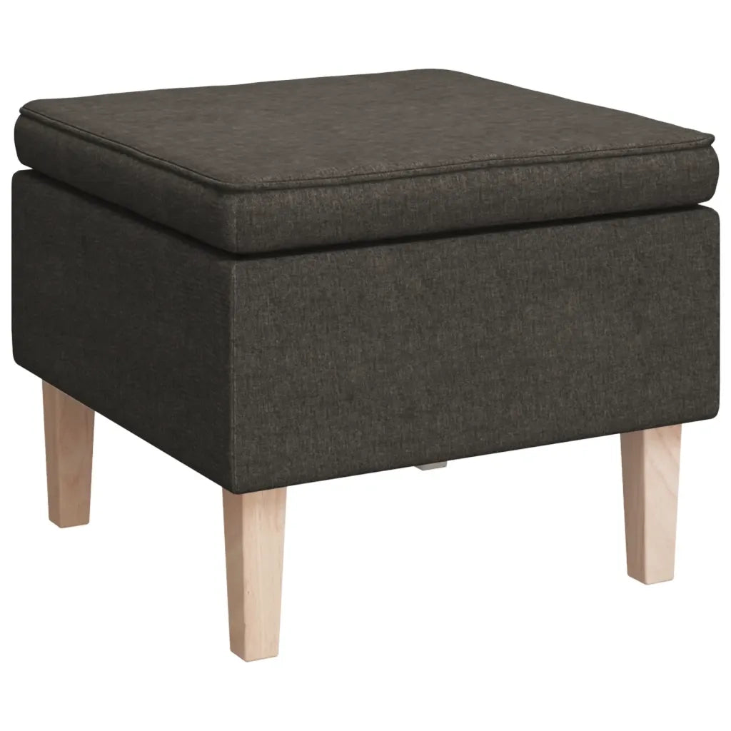 Poltrona con Gambe a Dondolo e Sgabello Grigio Scuro in Tessuto cod mxl 62759