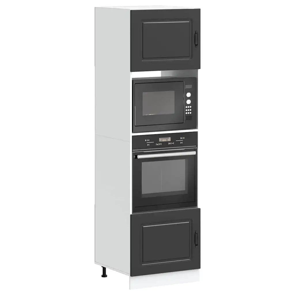 vidaXL Armadi Forno 2 pz Kalmar Neri in Legno Multistrato