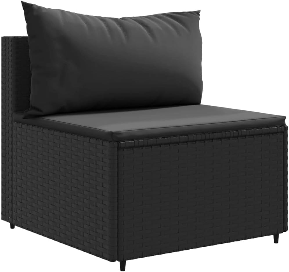 Set da giardino con cuscini 4 pezzi rattan sintetico nero, set giardino, set terrazza, mobili da giardino esterno - 3308075