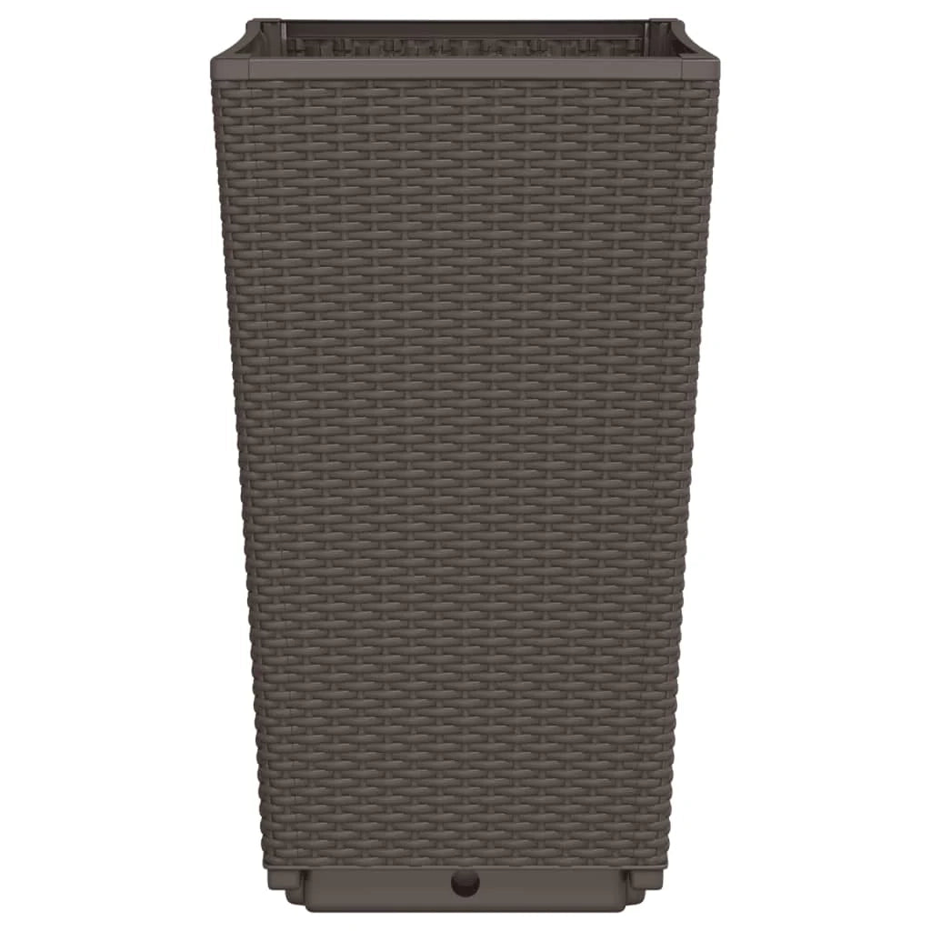Fioriera rialzata per piante fiori giardino terrazzo set da 2 32,5 x 32,5 x 57 cm polipropilene marrone 02_0038936