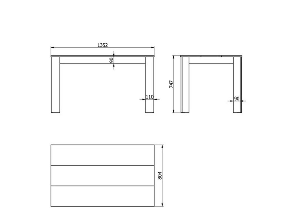 Simala, Tavolo Fisso 6 Posti, 135x80.5x74.5h cm Grigio Cemento