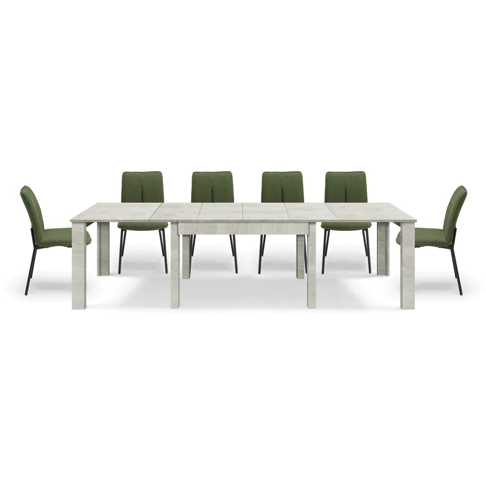 Tavolo allungabile da pranzo 160x90 fino a 320 cm Olmo Gesso modello BRIO MADE IN ITALY design moderno ideale per cucina, soggiorno e sala da pranzo