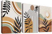 Decorazione per Parete - Stampa su Canva - Decorazione per Parete in Legno - Arte Astratta - Linee Geometriche - Stile Bohemien - 3 Pezzi 30 x 40 cm - Stampa su Canva