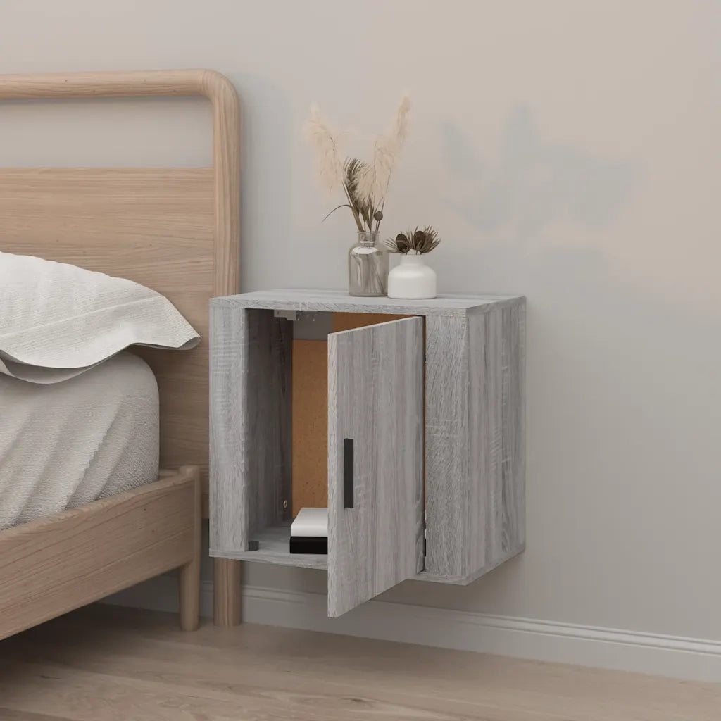 Comodino | Armadio da Notte | Mobiletto da notte a Muro Grigio Sonoma 50x30x47 cm