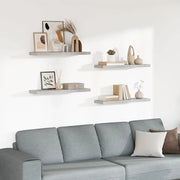 Scaffali a Parete 4 pz Grigio Cemento 80x23,5x3,8 cm in MDF 326602