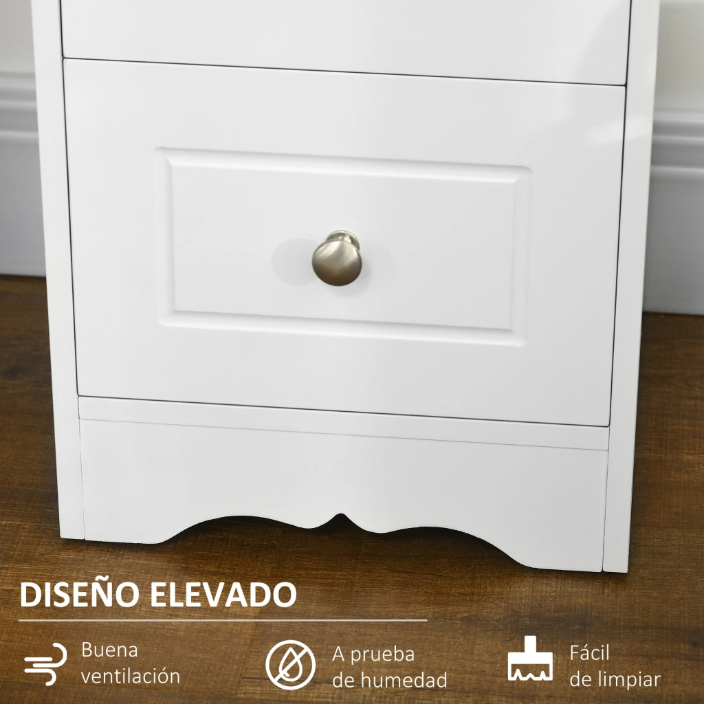 Cassettiera Bianca con 3 Cassetti ¨C zephmum ¨C 29.8x29.8x68.5 cm