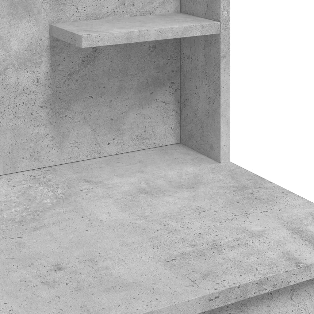 Toeletta | Tavolo da Trucco con Luci LED Grigio Cemento 96x40x142 cm