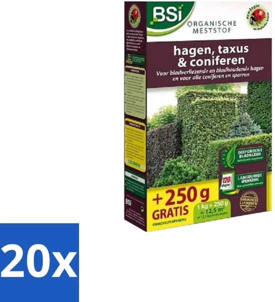 Materiale per la crescita delle conifere Taxus e sterco di conifere - forte crescita e foglie azzurre - 1,25 kg (12,5 m²) - confezione in bulk - 20 pezzi