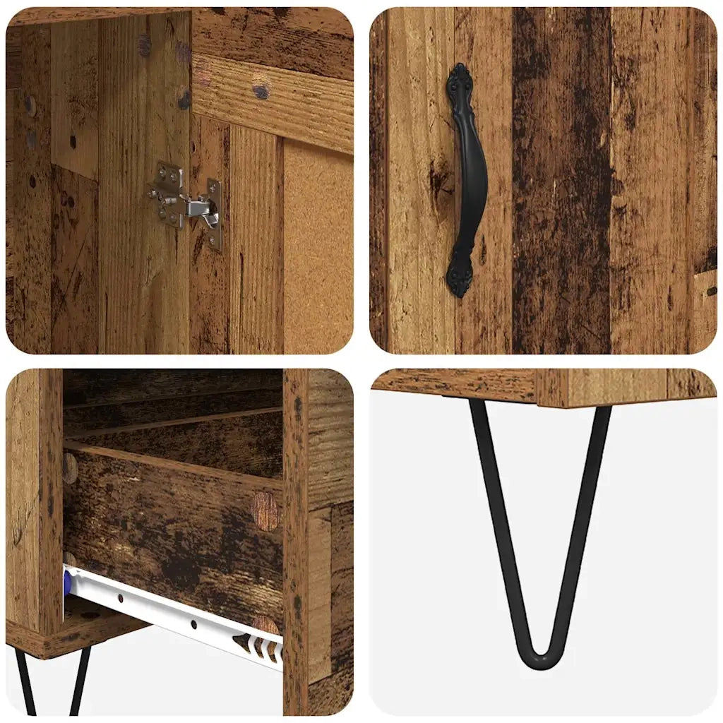 Credenza | Madia | Buffet da pranzo | Armadio da pranzo Legno vecchio 69,5 x 31 x 115 cm Legno multistrato