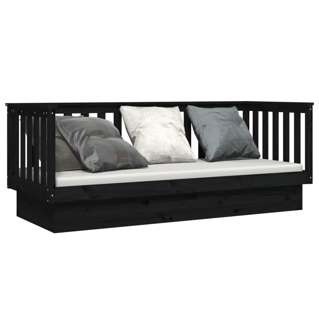 Dormeuse Nera 75x190 cm in Legno Massello di Pino 821578