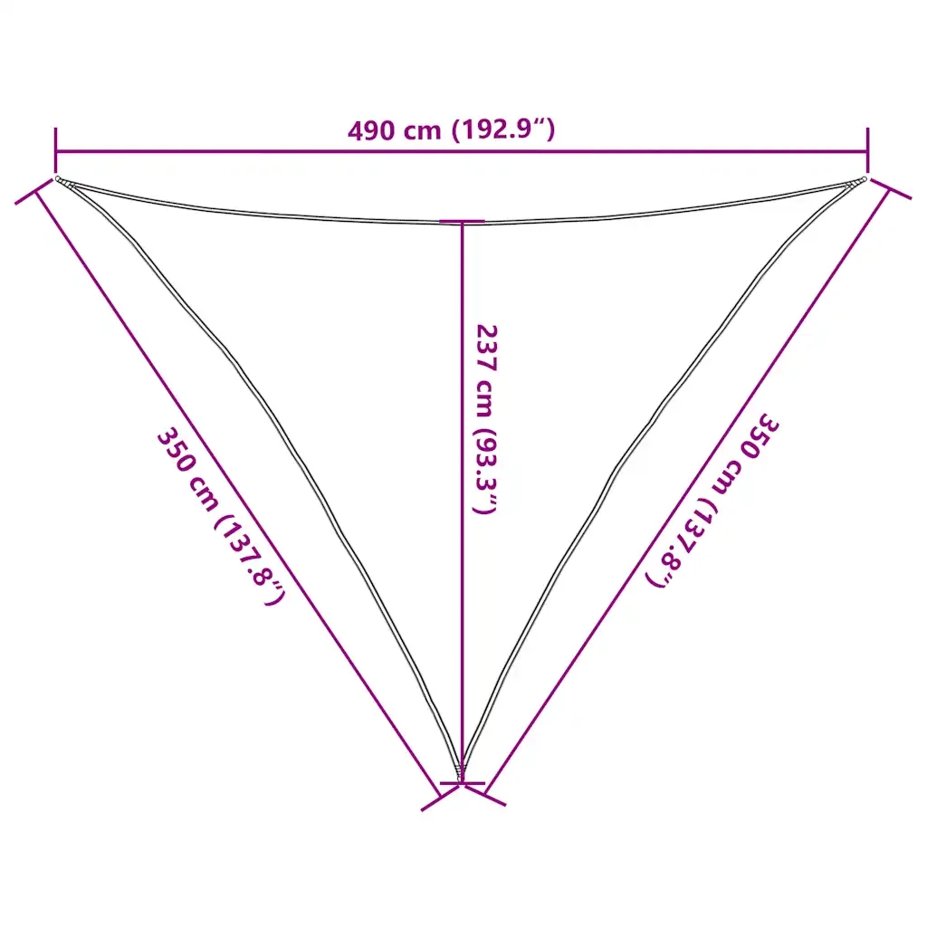 Vela Parasole 160 g/m² Triangolare 3,5x3,5x4,9 m in HDPE 4002004