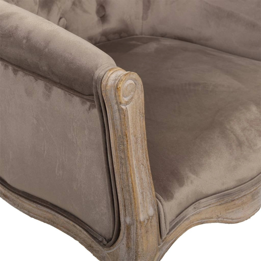 Poltrona in legno imbottita grigia 61x61x71h