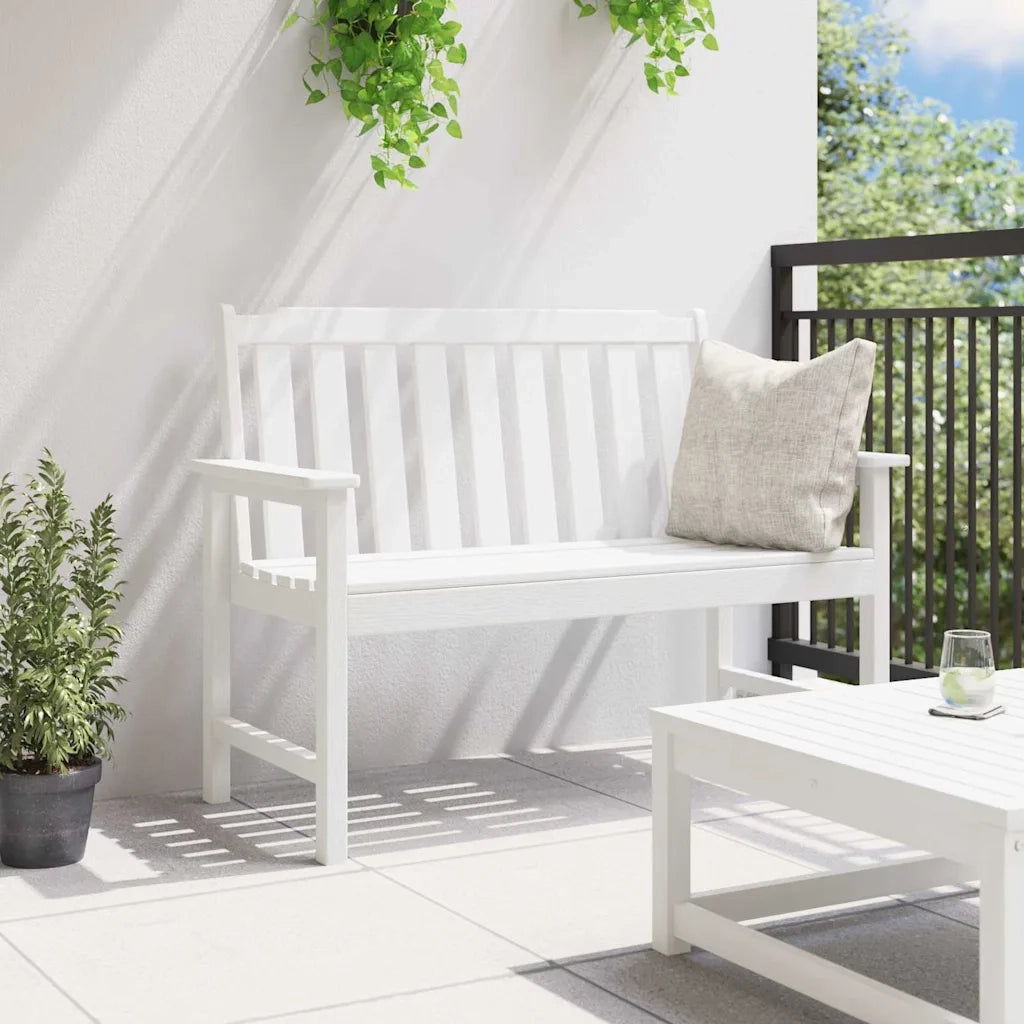 Panchina da Giardino | Panca da Giardino Bianco 120 x 59 x 88 cm HDPE