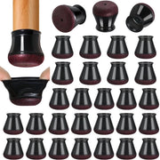 Protezioni per gambe di tavolo a forma rotonda in silicone con viti - Anticras e doppia imbottitura - Idonee per diametri 20.1-30 mm