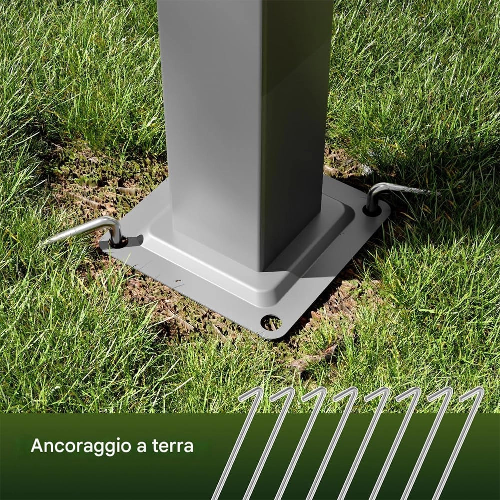 Pergola Gazebo Retrattile da Giardino 3x4 Metri Beige Anti UV e Impermeabile