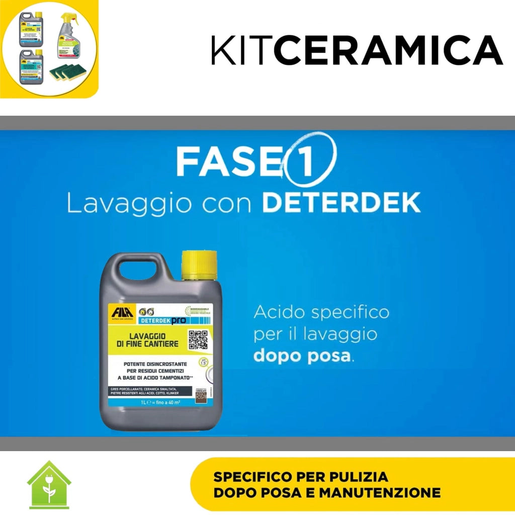 Fila Kit Ceramica Kit Specifico Per Pulizia Dopo Posa E Manutenzione - Kit Da 4 Pz